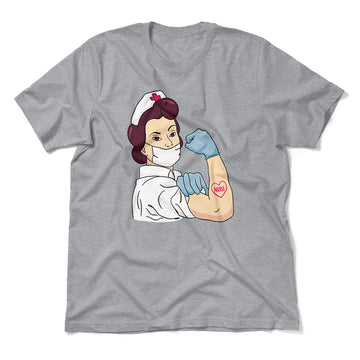 Strong Nurse Men/Unisex T-Shirt in Athletic Heather color
